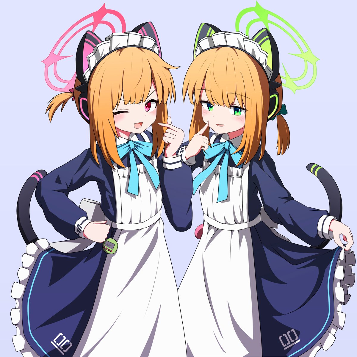 Nyao586706's tweet photo. モモイとミドリのメイド服！
あわせてモミモミメイドモモミド https://t.co/aJ6Yac7yUH