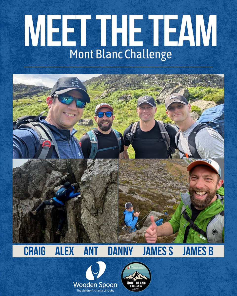 charityspoon's tweet photo. Six friends are climbing Mont Blanc to raise vital funds to help children and young people with disabilities or facing disadvantage 🏔️

Read more and support the team: https://t.co/0CWXoQEQ3I 

#ChanceToPlay #GivingChildrenAChance #MontBlancChallenge #HelpingKidsThroughRugby https://t.co/P0mnRo0oAW