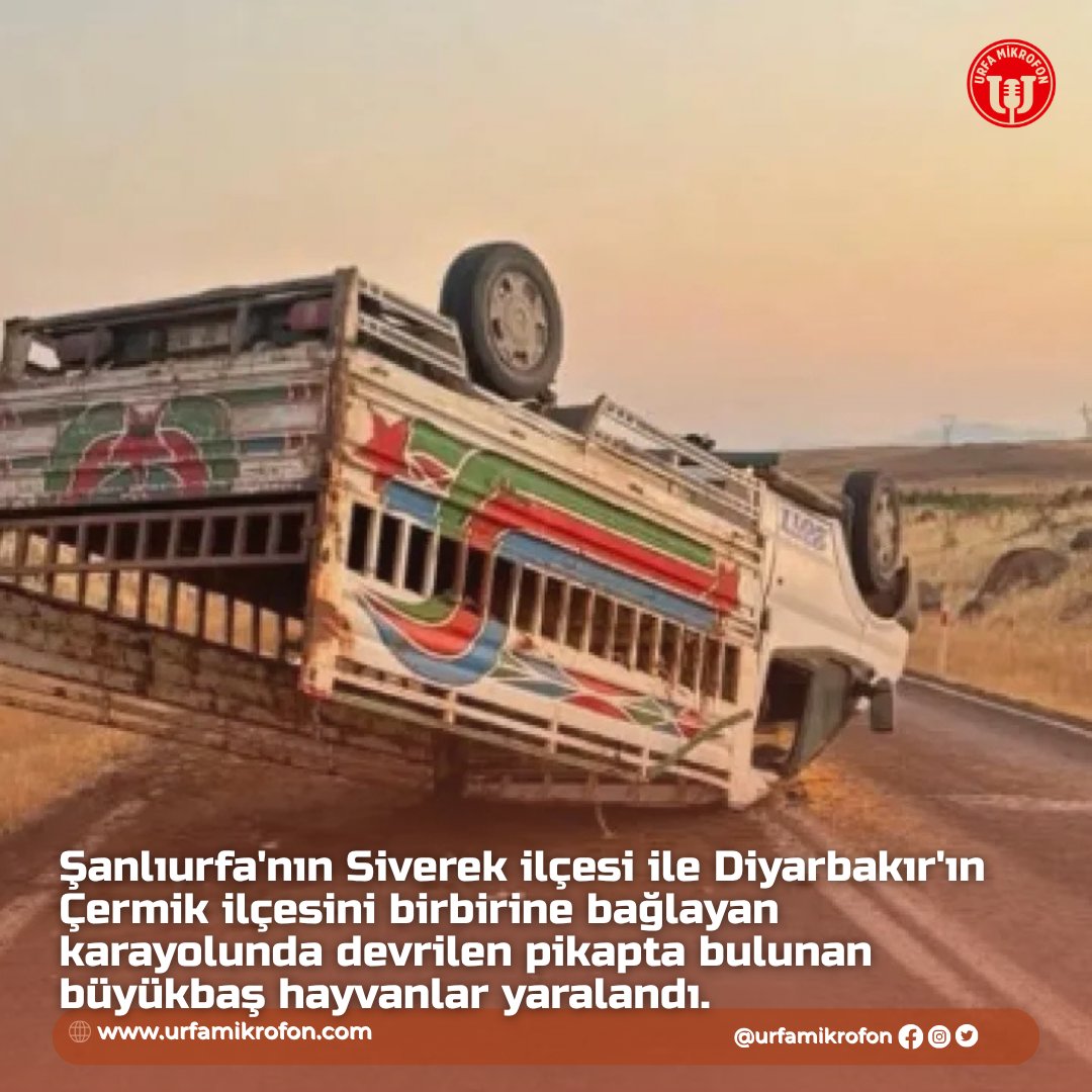 UrfaMikrofon's tweet photo. Siverek-Çermik Yolunda Pikap Devrildi!
https://t.co/xUtIJ7TUao
#Şanlıurfa #Siverek #Çermik #TrafikKazası #Pikap https://t.co/V9GCdivn9L