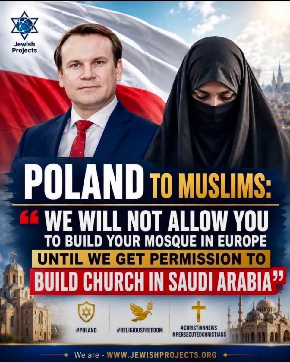 YisraelOfficial's tweet photo. 👍👍👍

It should be one for one.
One mosque for one church. 

But as you know, it hasn't been the case. 
Thousands of mosques in Europe and no churches in Saudi Arabia. https://t.co/DYP8hzkWih