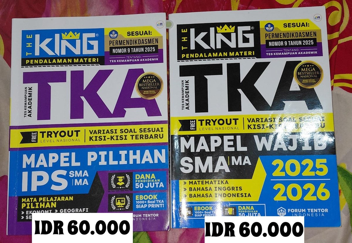 musedoctrine's tweet photo. Haloo, aku mau wts - buku TKA 2025

📍 dom Way Halim, Bandar lampung

Kondisi 90% good conditions like new. Pemakaian pribadi, the king beberapa udah ada coretannya. Baru dibeli September thn lalu. <333 #zonauang #wts #preloved #butuhuang. https://t.co/ukr73Cb7Qy