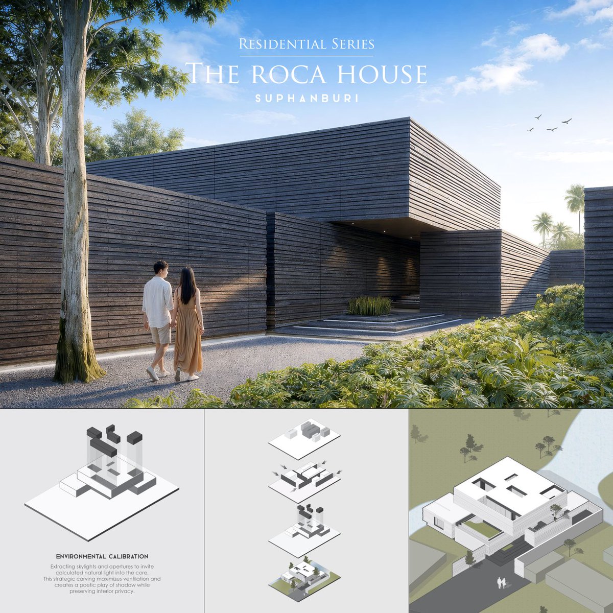 YanArchitects's tweet photo. Yan Architects | The Roca House
บ้านพักอาศัยในสุพรรณบุรีที่ออกแบบจากแนวคิด Rooted Privacy ความเป็นส่วนตัวที่ไม่ได้เกิดจากการปิดกั้น แต่เกิดจากการจัดวางมวลอาคาร ผนัง ช่องเปิด และพื้นที่สีเขียวอย่างมีจังหวะ
Protected, not separated.
#yan_unfoldseries #yanarchitects #ย่านสถาปนิก https://t.co/iHtii3eaV1