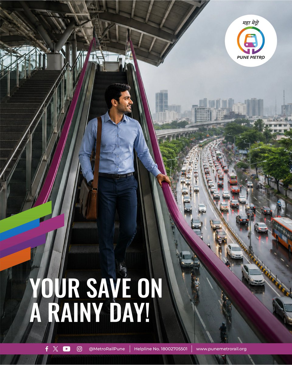 metrorailpune's tweet photo. It’s that time of the year when the commute gets even more difficult. But why take the stressful route when you can travel seamlessly with Pune Metro!
#PuneMetro #BestCommute #Punecity #SmartTravel #UseMetro https://t.co/fOfWVT3yhn