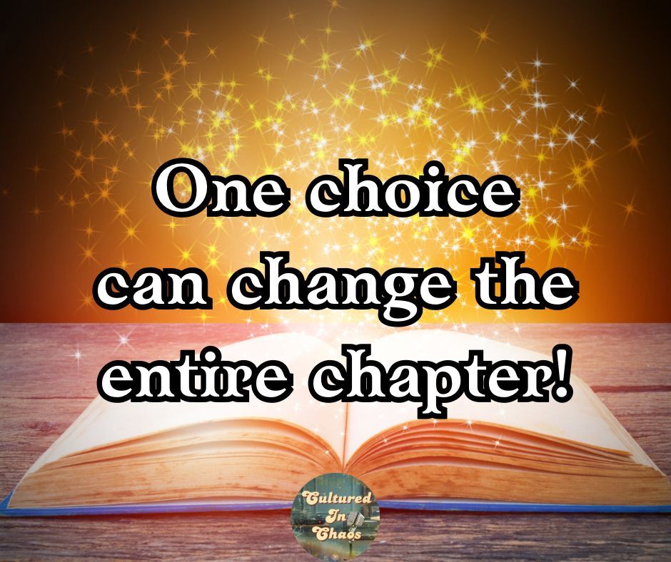 CulturedInChaos's tweet photo. One choice.

That’s all it takes to turn the page… or rewrite the whole chapter.

Your story isn’t finished.
Make the next decision count.

Save it. Share it. CHOOSE it! ✨ 

#MorningMotivator
#CulturedInChaos
#MorningMotivation
#OneChoice
#RewriteYourStory https://t.co/lGZzVKeEwq