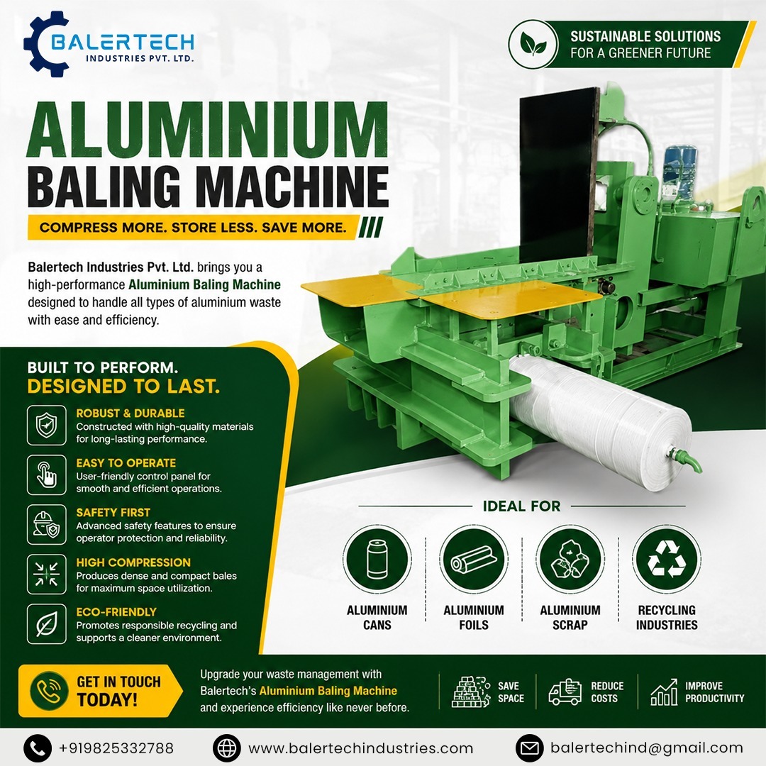 Balertech's tweet photo. ♻️ Improve recycling with our Aluminium Baling Machine! 🏭 High compression, durable performance, and better productivity. ⚙️🌱

📞+91 9824600519 | +91 9825332788
🌐 https://t.co/wBJOVmF7gv
📧 balertechind@gmail.com

#AluminiumBalingMachine #BalingMachine #WasteManagement https://t.co/DlZsEA7Lx5