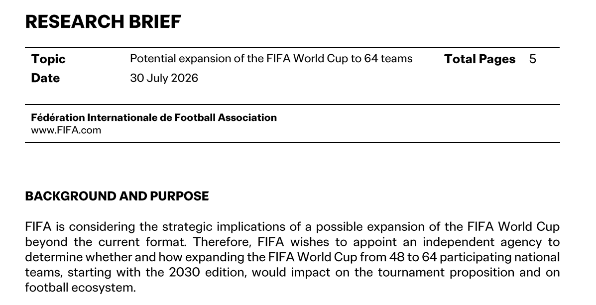 martynziegler's tweet photo. Latest breaking news
This is incredible. FIFA yesterday issued brief to possibly expand World Cup to 64 teams - decision by August 14.
I wonder who would benefit most... maybe private investors... https://t.co/k9ixlrmS14