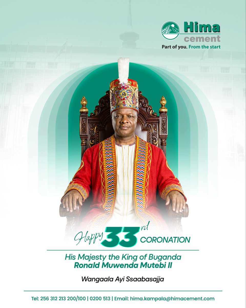 HimaCement's tweet photo. Yogaayoga Ayi Beene!

Tujaguza Amatikkira ga Ssaabasajja Kabaka Ronald Muwenda Mutebi II ag’omulundi ogwa 33.

Wangaala Ayi Ssaabasajja https://t.co/nvBA5eyd6w