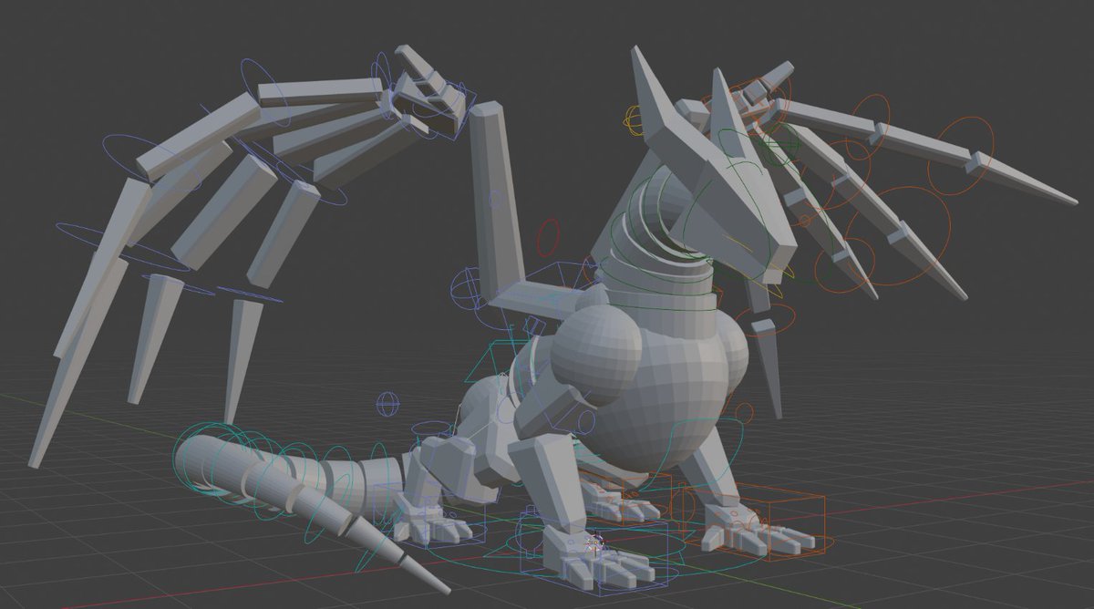 Micowzow01's tweet photo. If you've been looking for a basic dragon rig to help with posing or animation planning, try out this proxy/box model dragon rig I've been using on the side for some of my stuff. Available on my page for anyone to check out if they want https://t.co/RtUP8bOEv8
