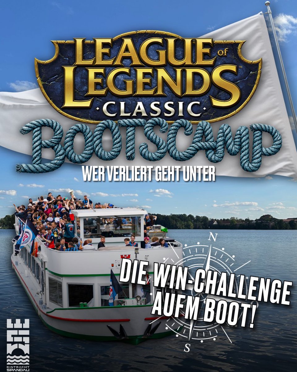 EinSpandau's tweet photo. Sowas gab es noch nie (glauben wir): 
Eine Win-Challenge auf dem Wasser.

Ab 10:00 Uhr am Samstag den 08.08. werden wir 34H Live mit einem Boot durch Havel und Spree schippern. 
Mit an Bord: @LoLSola @RevalLoL @KutcherLoL @Autophil_lol @bladeshow_  @followVadda @Broeki2 

1/2 https://t.co/t9OhwcOdBO