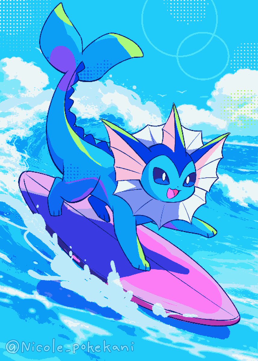Nicole_pokekani's tweet photo. #今月描いた絵を晒そうㅤ 
7月もありがとうございました🏖青い絵多め🌊 https://t.co/3yLbfmNQ4c