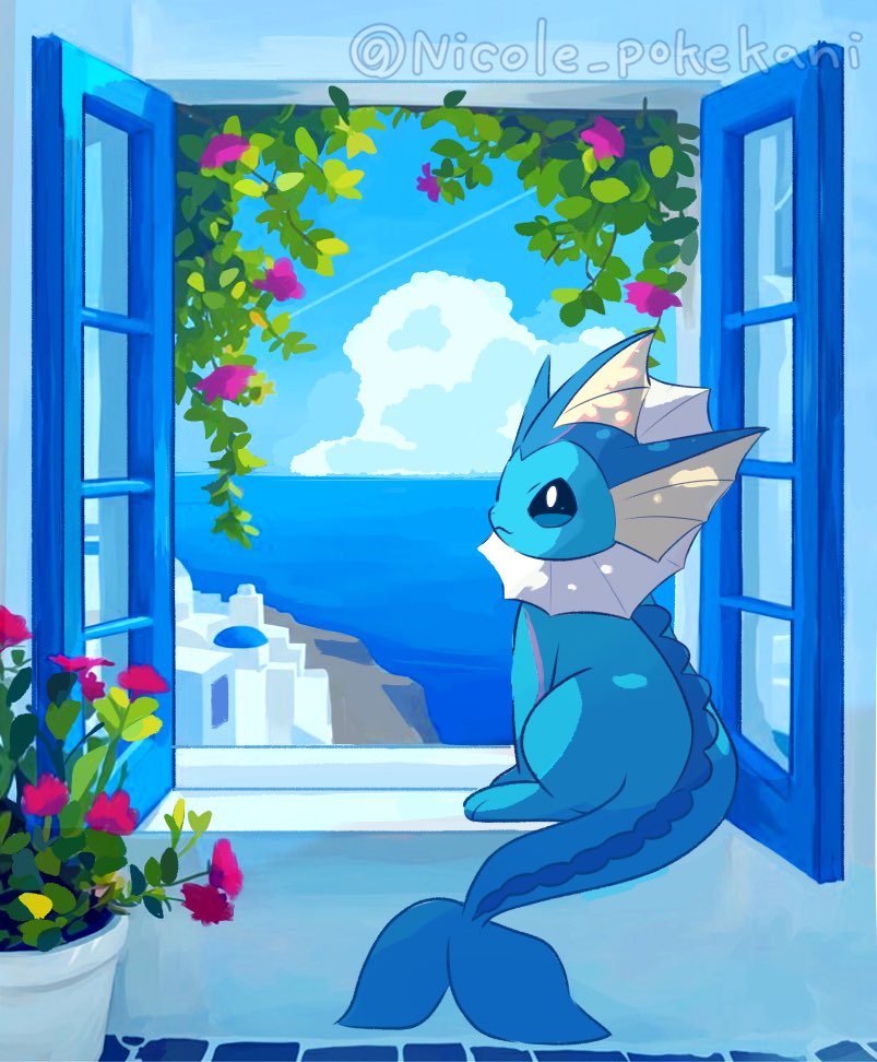 Nicole_pokekani's tweet photo. #今月描いた絵を晒そうㅤ 
7月もありがとうございました🏖青い絵多め🌊 https://t.co/3yLbfmNQ4c