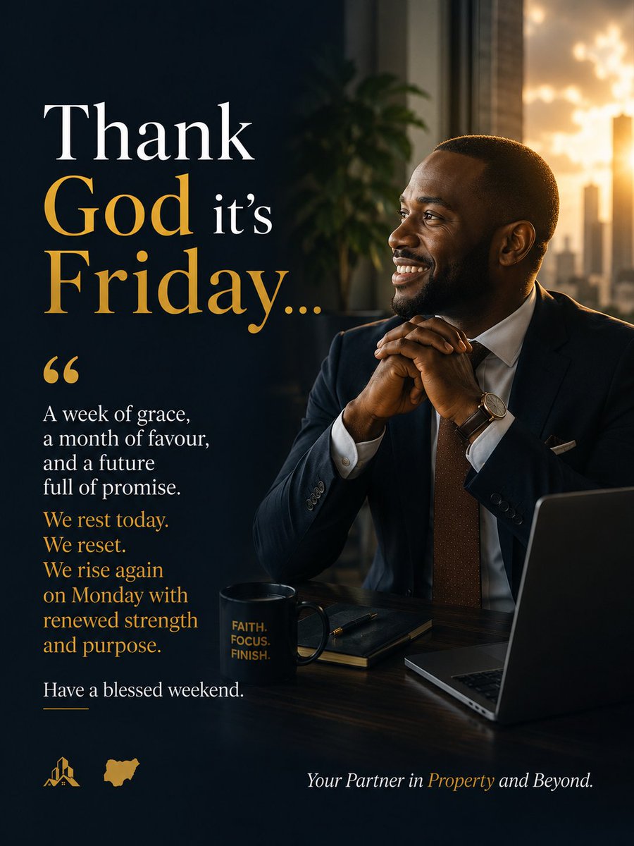 _officialKiid's tweet photo. Thank God It's Friday.

The end of a workweek isn't just a time to rest—it's a time to reflect.

This week, you invested your time somewhere.
The question is: Did it move you closer to the future you desire?

Success isn't built by staying busy alone...... https://t.co/JLGLX8D7rY