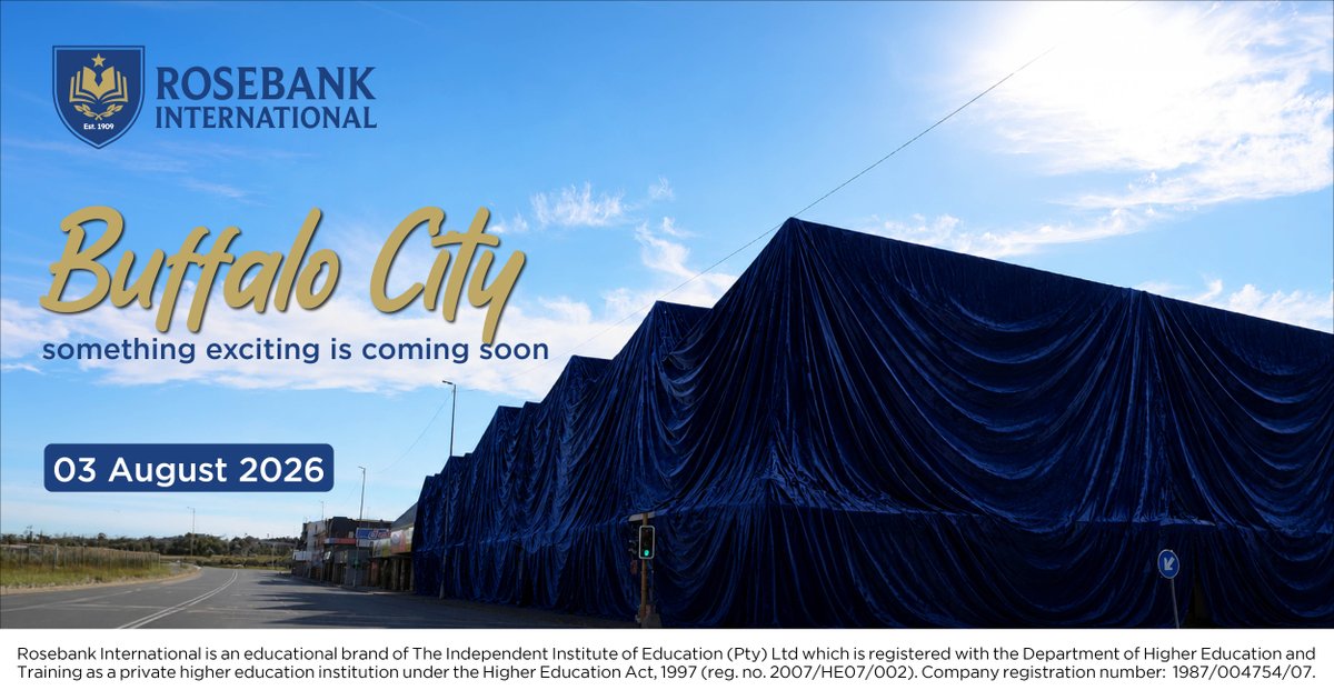 Rosebank_Int's tweet photo. Hello, Buffalo City | The future is arriving and it's closer than you think. We're thrilled to announce that something exciting is coming your way.
Get ready to discover what's next. Trust us, you'll want to be part of it.
#RosebankInternational #IAMRI #BlueArmy #SomethingNew #BuffaloCity