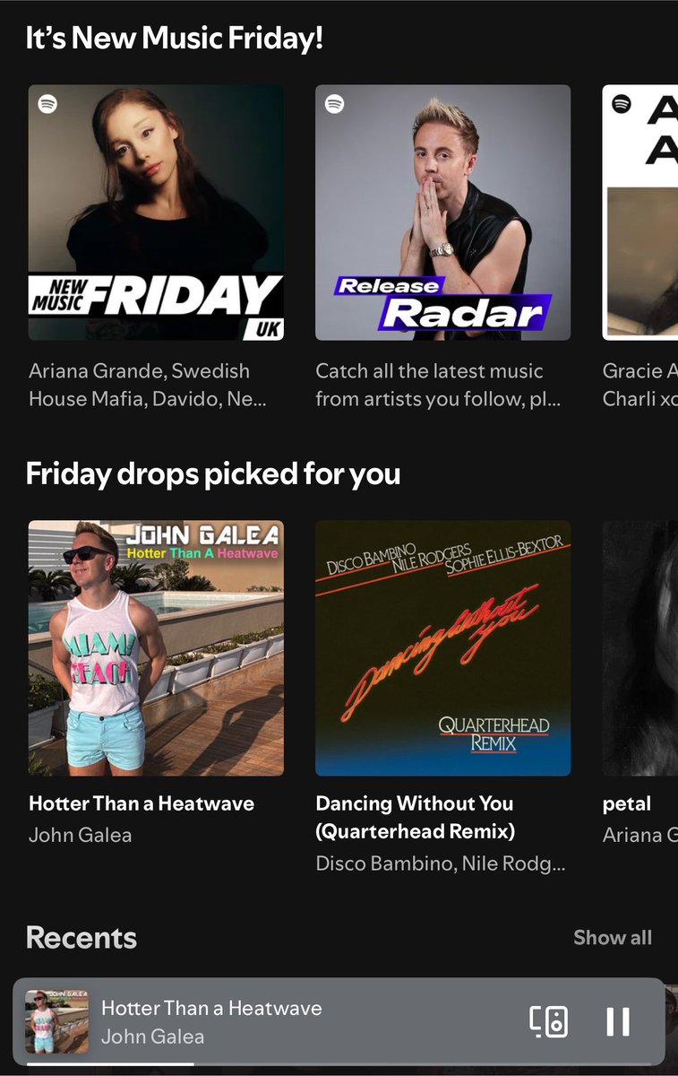 ZamnaMedia's tweet photo. 👋 Hello #newmusicfriday @johngalea @SpotifyUK @Spotify #newmusic #hotterthanaheatwave #zamna #johngalea https://t.co/cn4TiWU08h