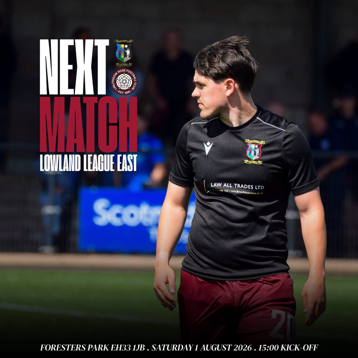 TranentFC's tweet photo. See you tomorrow, Belters! 🫵

ℹ️ Say 1 Aug | Linlithgow Rose (H) | 15:00 KO 
🎟️ Adults: £12 | Conc: £8 | U16s: £5 with adult 
✅ Season Tickets and 1911 Memberships are valid 

#TheBelters 🇱🇻 #LieForrit https://t.co/E7YAOfgaMg