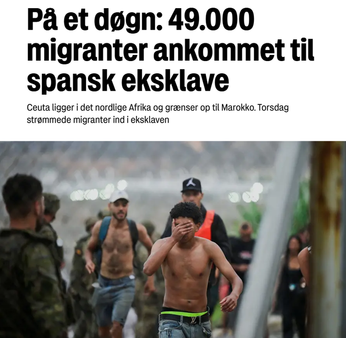 oresundsbaron's tweet photo. Selvfølgelig lyver muslimen Omar i sit forsvar af afrikanske muslimer der illegalt har bestormet spansk territorie.

Det var 49.000 på kun et enkelt døgn, og ikke 3.000 som Omar løgnagtigt påstår.

Og som en krølle på halen, så går Omar også i fuld sølvpapirshat.

Det hele er nemlig USAs skyld fordi de har skåret i USAID, og dertil Israels skyld fordi de vil hævne sig på Spanien fordi "fOlKemOrD".

Få nu sendt den her radikale, løgnagtige og samfundsundergravende egyptiske muslim tilbage til hans islamiske lorteland.