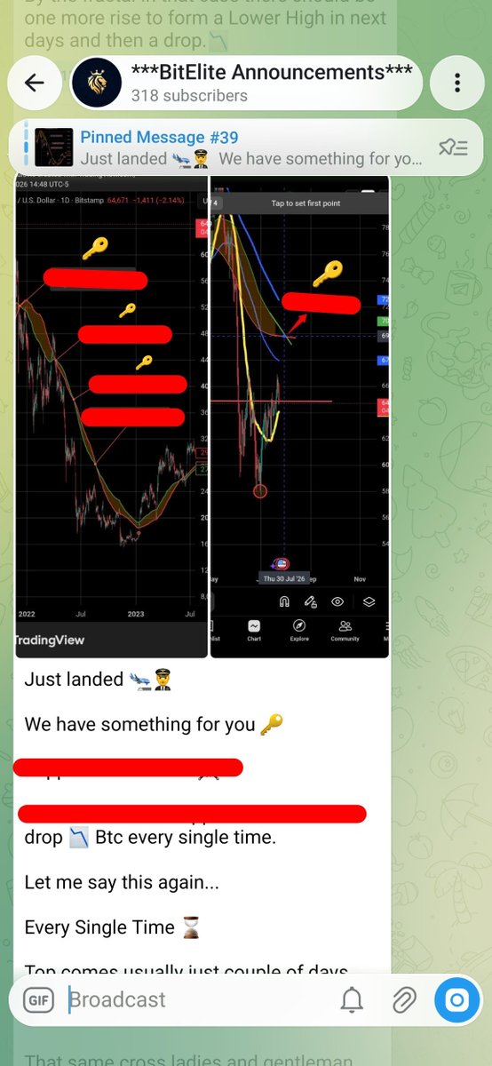 BitElite17's tweet photo. BITELITE 35TH EXACT DATE PREDICTION⭐⭐⭐

We said Local top a d Danger zone comes 21-24th July 🔮

Exactly on 21st July Local top happened!!!

We discovered again their:
1) Fractals🔢

2) Their technical crosses⚔️ they repeat

3) Astrological ✨ and numerological symbols they use for reversal points

We shared to our members and we again had the crystall ball🔮🔮🔮

At this moment we found and ENORMOUS DISCOVERY and just shared to Vip Group.

This discovery 🌎 predicts August ,September and October.

It is mathematical perfection 🤌🤌🤌

If you want these discoveries🌎, The Codes🔑 that brought millions of dollars and Findings📚 nobody else will ever give you.

Join our Vip Telegram or Patreon 🏆 (dm)

See you in the inside 🤌🤌🤌

#btc #bitcoin #altcoins #crypto