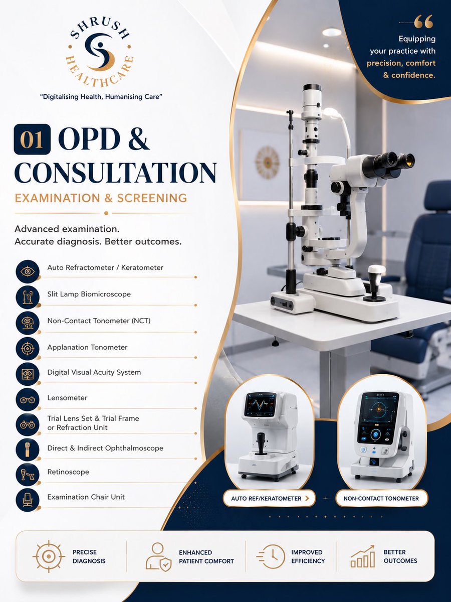 ShrushHealth's tweet photo. From advanced diagnostics and surgical equipment to OT setup, hospital furniture and digital hospital management Shush Health Care brings everything together for smarter

📞 +91 91660 65309
#ShushHealthCare #Ophthalmology #EyeCare #EyeHospital #OphthalmicEquipment https://t.co/1GzLKjBgW3