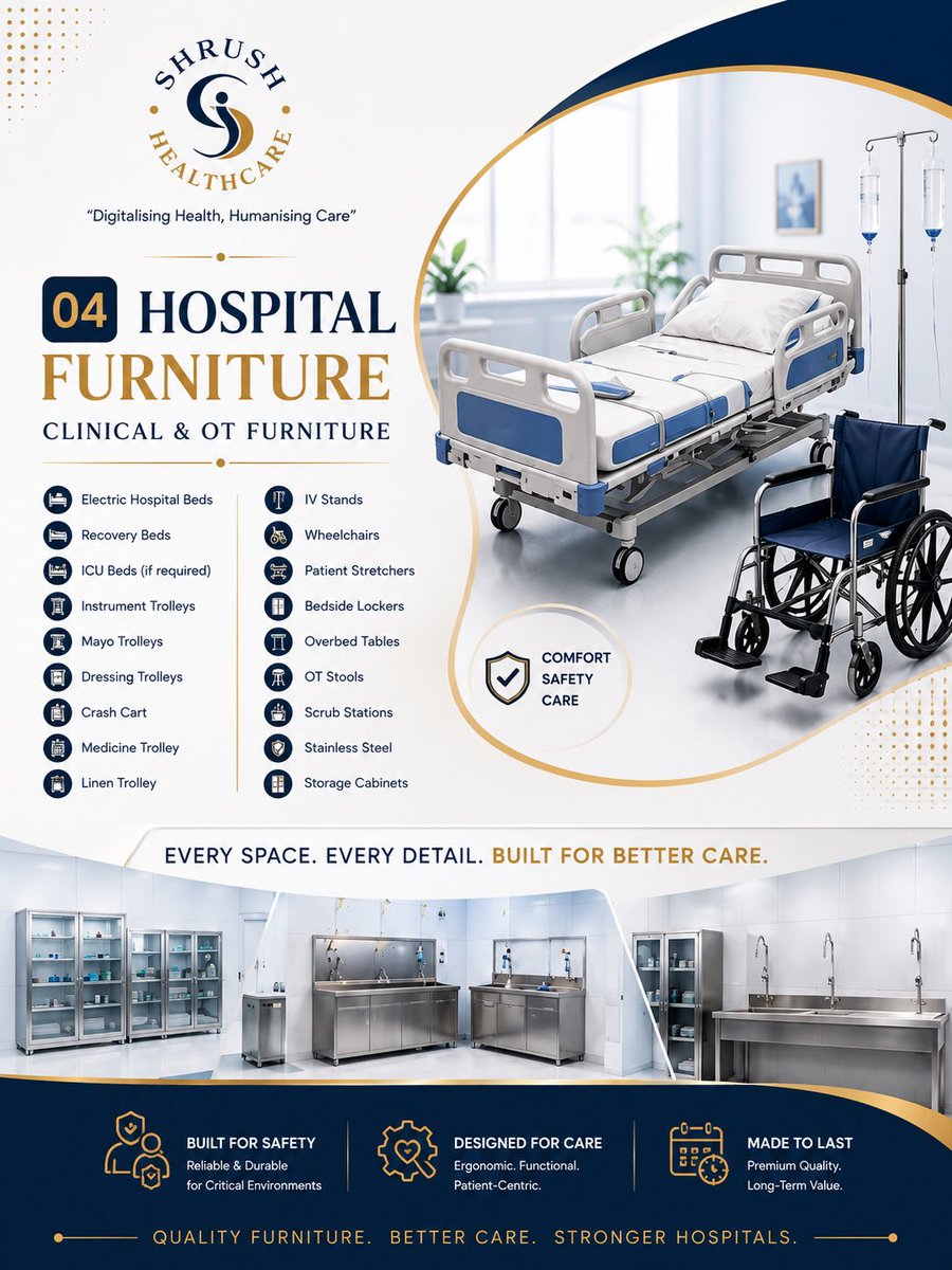 ShrushHealth's tweet photo. From advanced diagnostics and surgical equipment to OT setup, hospital furniture and digital hospital management Shush Health Care brings everything together for smarter

📞 +91 91660 65309
#ShushHealthCare #Ophthalmology #EyeCare #EyeHospital #OphthalmicEquipment https://t.co/1GzLKjBgW3