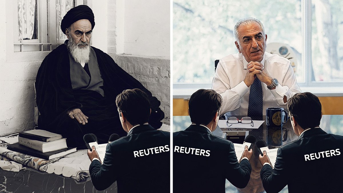mmoheimany's tweet photo. رویترز؛ 
از تریبون برای خمینی تا دادستان در‌ مقابل پهلوی!

خبرگزاری رویترز در سال ۵۷ چطور با خمینی مصاحبه کرد و مرداد امسال چطور با #شاهزاده_رضاپهلوی روبرو شد؟ 

تفاوت پرسش‌های این دو مصاحبه، نشان‌دهنده تفاوت بنیادین در جهت‌گیری و رویکرد رسانه‌ای نسبه به آن‌ها است:

🔻 سوالات رویترز در برابر خمینی (آبان ۱۳۵۷): 

- محتوای سیاسی و اجتماعی رژیم شما چیست؟
-در صورتی که شاه استعفا بدهد، رژیم جدید چگونه خواهد بود؟ 
- آیا علما خود حکومت خواهند کرد؟
- تحلیل شما از ارتش ایران چیست و چه نقشی بازی می‌کند؟
- روابط میان ایران و غرب چگونه تنظیم می‌شود؟ 
-درباره شوروی چه فکر می‌کنید؟

🔻 رویترز در برابر شاهزاده رضا پهلوی (مرداد ۱۴۰۵): 

- دولت ترامپ از تو حمایت نمی‌کند. مسیر بازگشتت به ایران و تغییر رژیم چیست؟
-شما هرگز یک شغل دارای حقوق نداشته‌اید و فاقد مهارت رهبری هستید؛ جز ارث پدری و زندگی در حباب سلطنت‌طلبانه چه صلاحیتی در خود می‌بینید؟
- حامیان مالی‌ات از تو دلسرد شده‌اند و به اندازه کافی برای اتحاد اپوزیسیون تلاش نکردی.
-چرا خشونت طرفدارانت (مثل ضرب‌وشتم خبرنگار کُرد) و ادبیات تند مشاورانت را کنترل نمی‌کنی؟
-ارتباط تو با سپاه چیست؟ 
-درباره قتل مسعود مسجودی و اتهام دادستان‌های کانادا به دو طرفدارت چه پاسخی داری؟

نتیجه:
رویترزِ ۵۷ در قامت «تریبون خمینی» ظاهر شد تا بدون هیچ چالشی، تصویر آرمانی و تئوریک یک رهبر ناشناخته را به جهان بازتاب دهد و برایش تریبون بسازد. اما رویترزِ امروز، نقش یک «دادستان رسانه‌ای» را بازی کرد تا رهبر یک اپوزیسیون مستقر را بابت مسایلی عمدتا فردی بی‌رحمانه محاکمه کند.
