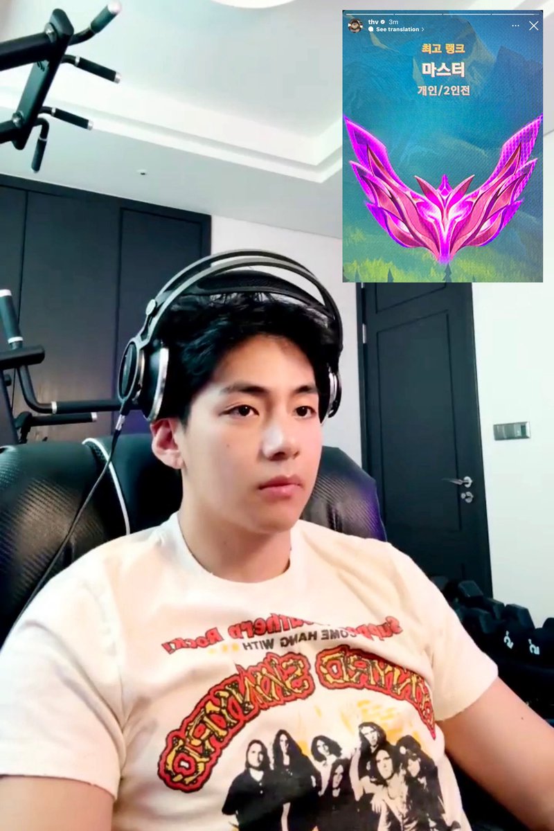 TaeVear50's tweet photo. According to some Korean guys, Taehyung played 184 ranked LoL games this season and reached Master, mainly playing Nunu and Zoe.

Based on his match history, he started grinding after returning to Korea from the tour. Even more impressively, he climbed to Master through solo queue without getting carried by anyone.