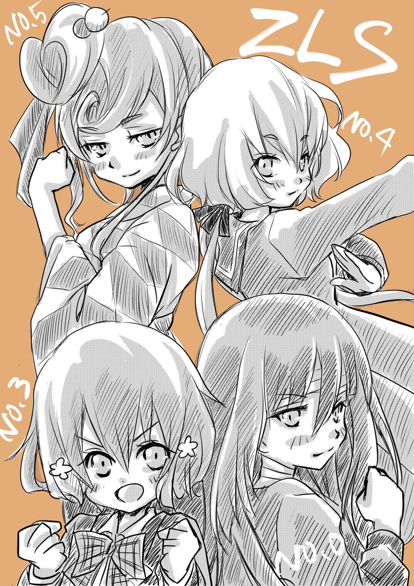 Shurasora_y_m's tweet photo. こっちの4人も描きました！
#ゾンビランドサガ https://t.co/91VtmtAlcC