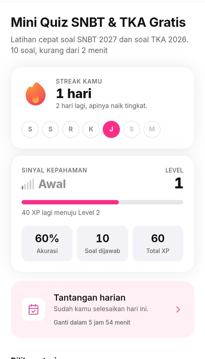 nalibelajar's tweet photo. DEMI APA BISA LATIHAN SNBT &amp; TKA KEREN GINI 😭 bisa latihan kata baku &amp; tata bahasa, idiom &amp; pribahasa, logika kilat, matematika kilat, vocab &amp; idiom Inggris, ada info tryout juga, mode pengerjaan juga bisa quiz mode, falshcard mode, survival mode, komen "MAU" nanti aku spill 🙌🏻 https://t.co/NjzDwyZLnw