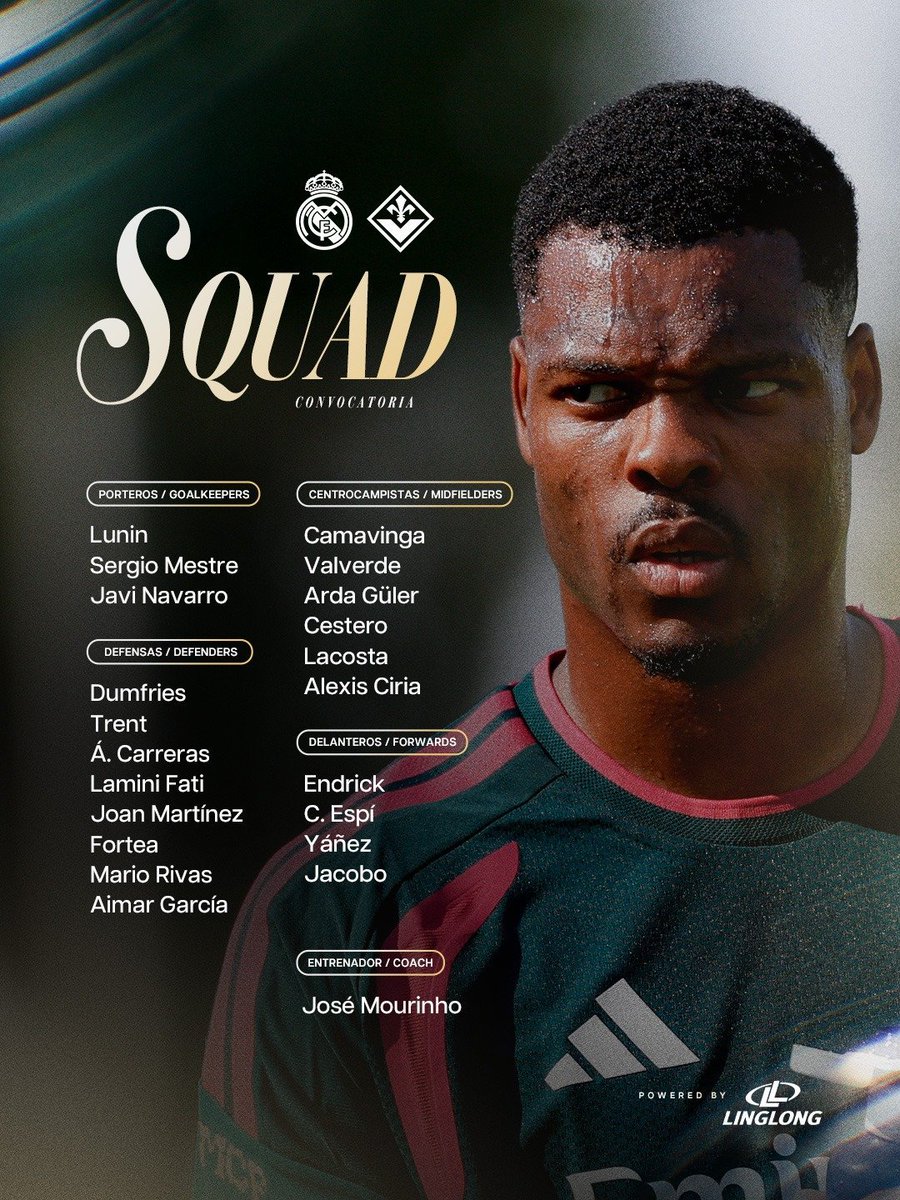 JulioGabrielRB's tweet photo. 🚨⚪️ ÚLTIMA HORA: Franco Mastantuono NO está en la convocatoria del Real Madrid para el amistoso de mañana.

Se Acerca a la @acffiorentina https://t.co/a0dASqWAHw