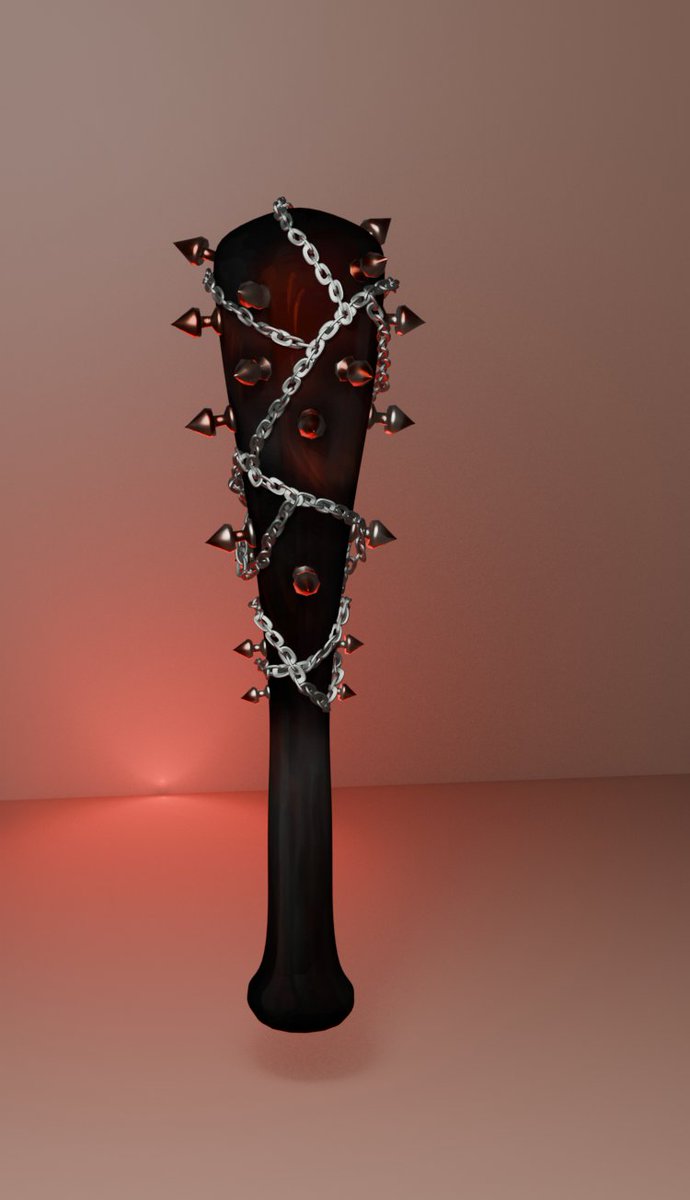 sea_cryptid's tweet photo. Skart's weapon, modeled right after his character was finished 🦴⛓️
From sketch to final render, spikes, chains, and that eerie red glow.
#gamedev #indiedev #3dmodeling #screenshotsaturday https://t.co/RgsjttqqeJ