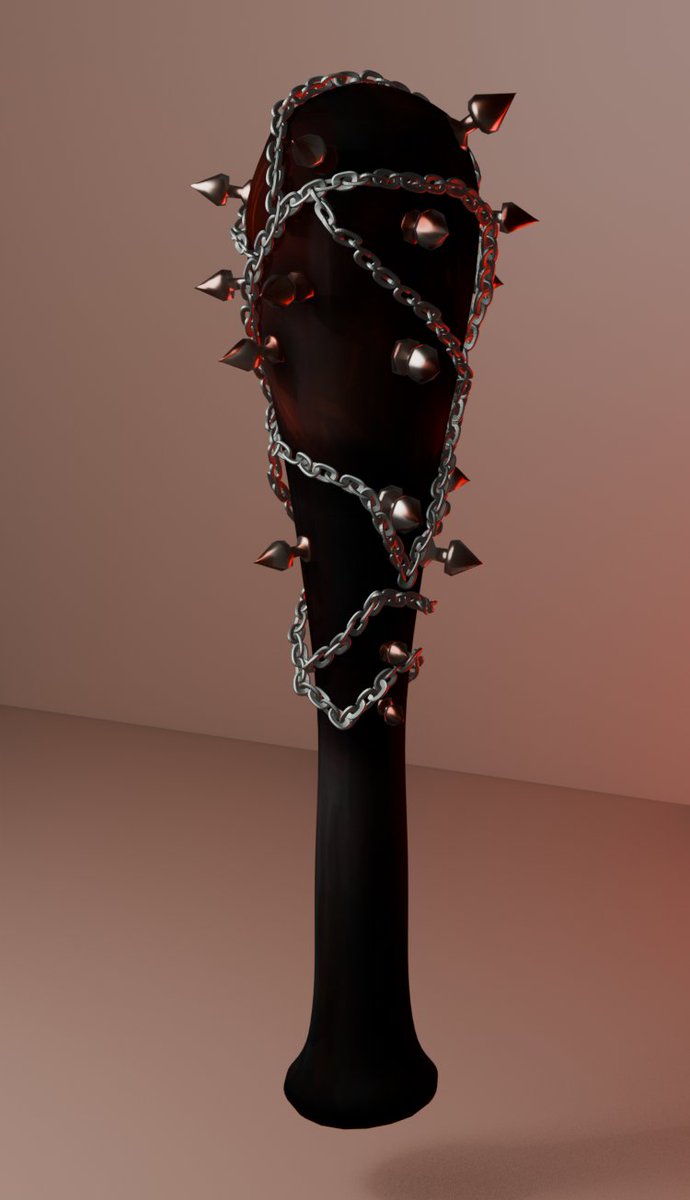 sea_cryptid's tweet photo. Skart's weapon, modeled right after his character was finished 🦴⛓️
From sketch to final render, spikes, chains, and that eerie red glow.
#gamedev #indiedev #3dmodeling #screenshotsaturday https://t.co/RgsjttqqeJ