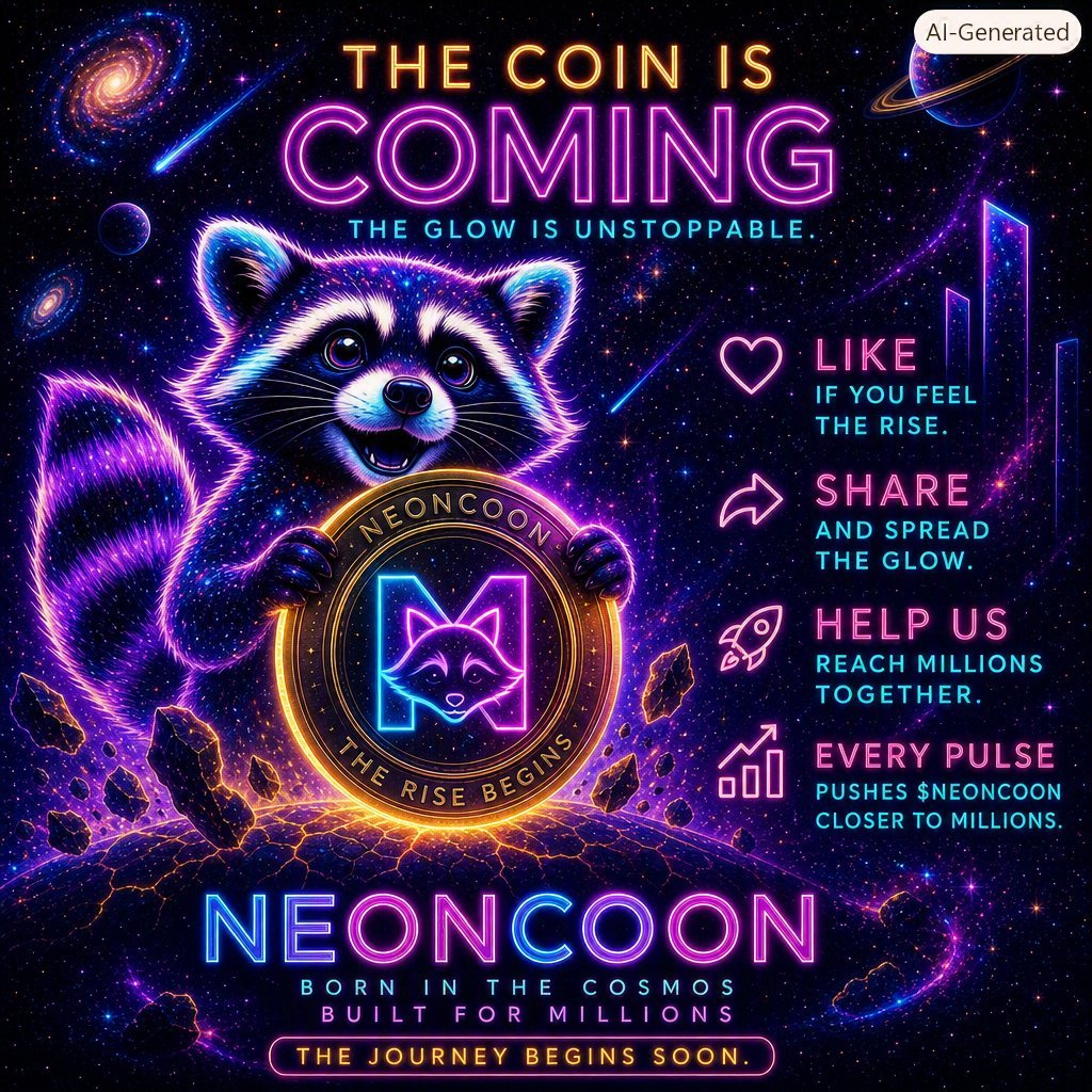 cosmiccoon10304's tweet photo. NEON COON IS UP — and the glow is getting louder. This isn’t just another meme, this isn’t just another project… this is a MOVEMENT. A force. A vibe. A whole new lane in crypto.

People are watching because they’ve never seen anything like this. The loyalty, the dedication, the unity — it’s unmatched. Neon Coon came in and changed the game, and the Glow Legions took it to a whole new level.

We move different. We shine different. We rise different. This is one‑of‑a‑kind. And today? We go even harder. Today we show them the glow. Today we show them the energy. Today we show them what Neon Coon really is.

Glow Legions, stand up — it’s our time.
#Solana
#Solanamemecoins
#Memecoins 
#cryptocommunity
#pumpfun
#neoncoon
#Glowlegions
