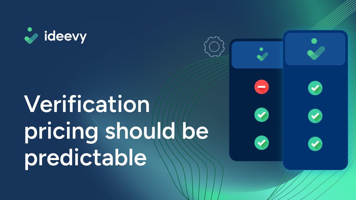 Ideevycom's tweet photo. Verification pricing should be predictable.

With IDEEVY, customers pay only for successful verification outcomes — not for failed verification attempts.

When external providers are needed, customers can also use their own accounts and keep those costs transparent and separate. https://t.co/3EoKYvXpaf