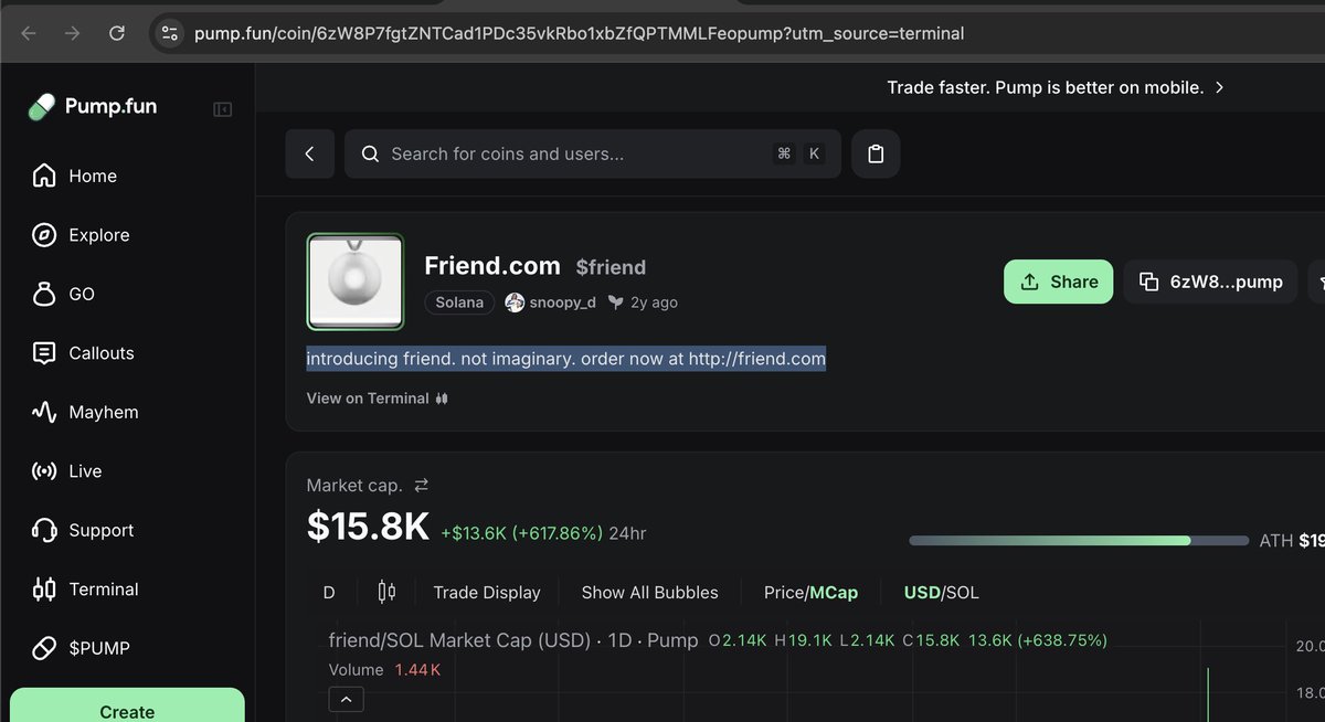 develepoor101's tweet photo. https://t.co/OKNuhBOzrD

pumpfun bio is also

introducing friend. not imaginary. order now at https://t.co/y2cv2lsWah

damn

6zW8P7fgtZNTCad1PDc35vkRbo1xbZfQPTMMLFeopump https://t.co/6StsH9TuUy