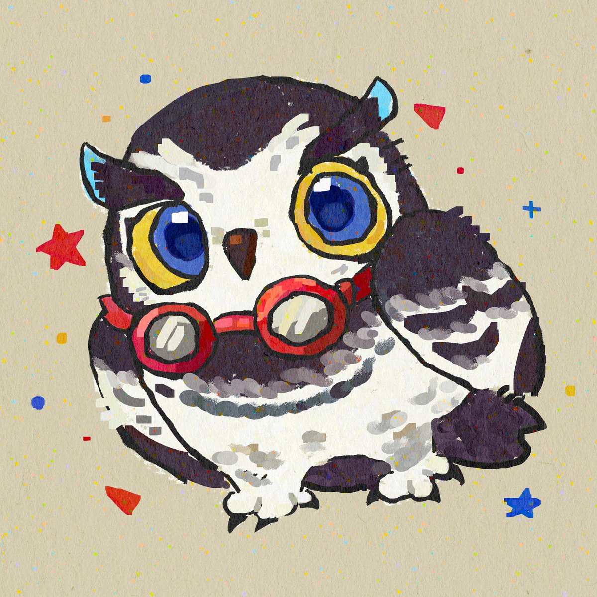 abcd0060_'s tweet photo. 🎉🦉🦉

*朋友画的！
#P5XJP #はみだしP5X https://t.co/2MdwS6dxhH