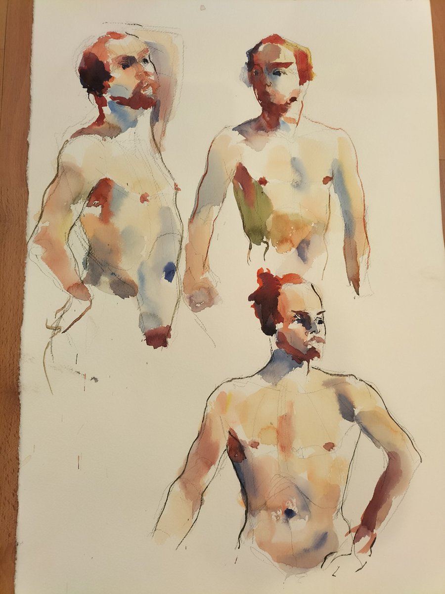 abogadoSabadell's tweet photo. Estudios de figura humana del natural en vivo en Sabadell Barcelona #acuarela #acuarelas  #watercolor  #watercolors  #watercolours #watercolour https://t.co/GlVYGFjd8Z