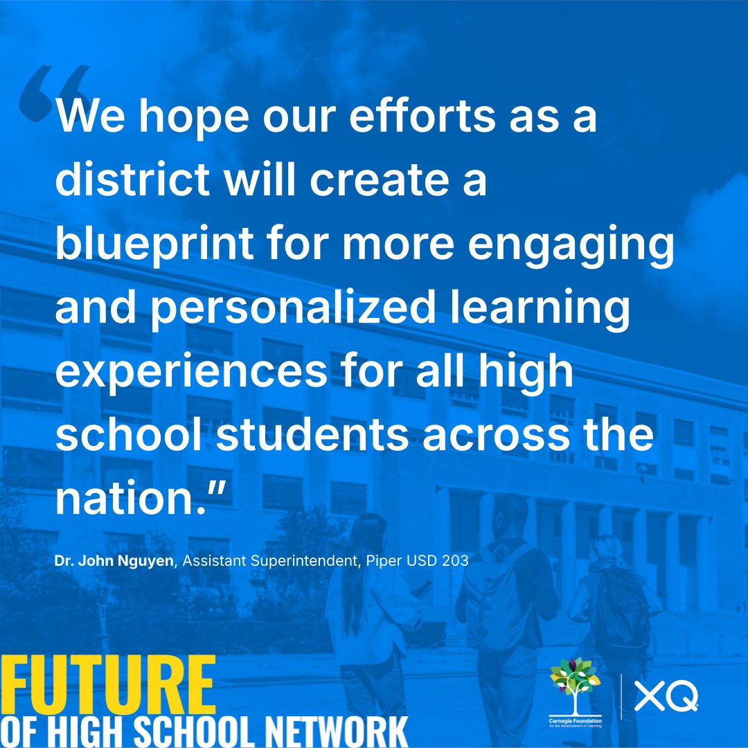 CarnegieFdn's tweet photo. Piper USD 203 rebuilt its system from the ground up: six career academies, career-connected pathways from ninth grade, and 211 seniors in real Kansas City workplaces this academic year. 

Proud to have Piper in the Carnegie and XQ FHS Network. https://t.co/U5kKkETRaV
