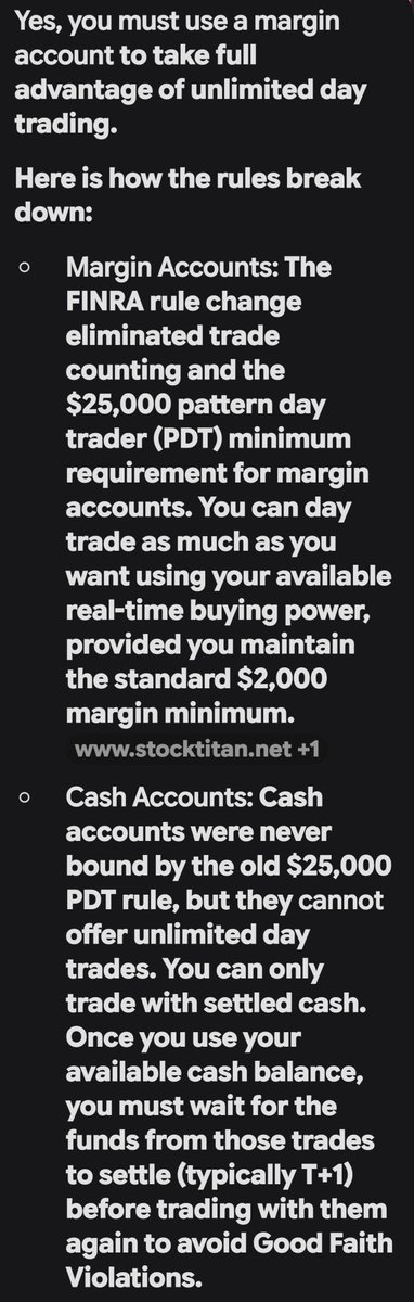 RobertLindelof1's tweet photo. DO NOT FALL FOR THE NEW RULE THAT YOU CAN DAY TRADE ALL YOU WANT... 

YOU ARE REQUIRED TO HAVE A MARGIN ACCOUNT, IN ORDER TO DO THAT AND YOU CANNOT DO IT IN A CASH ACCOUNT... THEY WANT YOU TO HAVE A MARGIN ACCOUNT, BECAUSE THEN IF THERE'S A MARGIN CALL, THEY CAN TAKE ALL YOUR SHARES WITHOUT YOUR PERMISSION