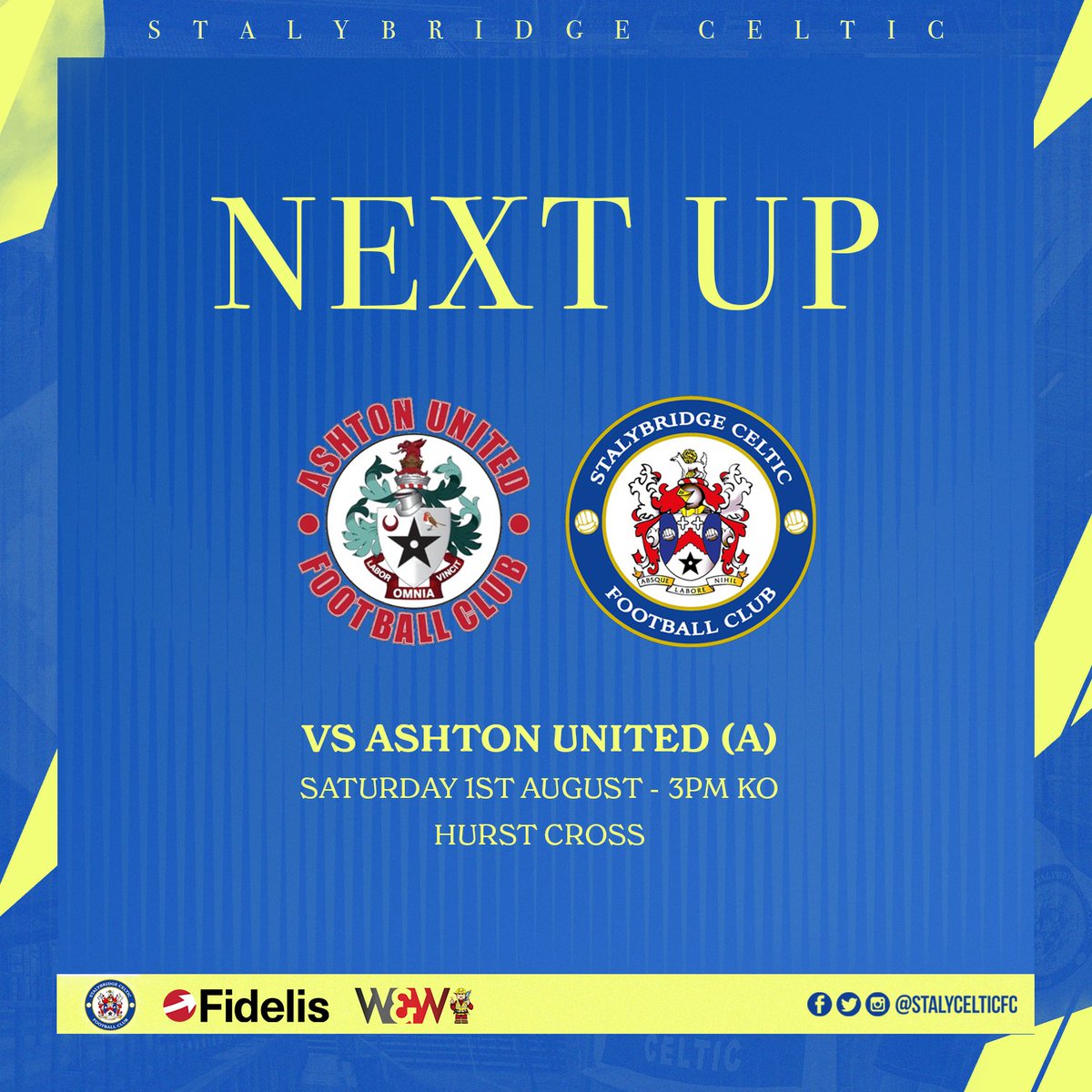 StalyCelticFC's tweet photo. A visit to neighbours Ashton United rounds off our 2026-27 pre-season tomorrow afternoon! 🗓️
Online tickets are available for those wishing to purchase in advance: https://t.co/3yLGOWvQsN https://t.co/MfzfDYVkV8