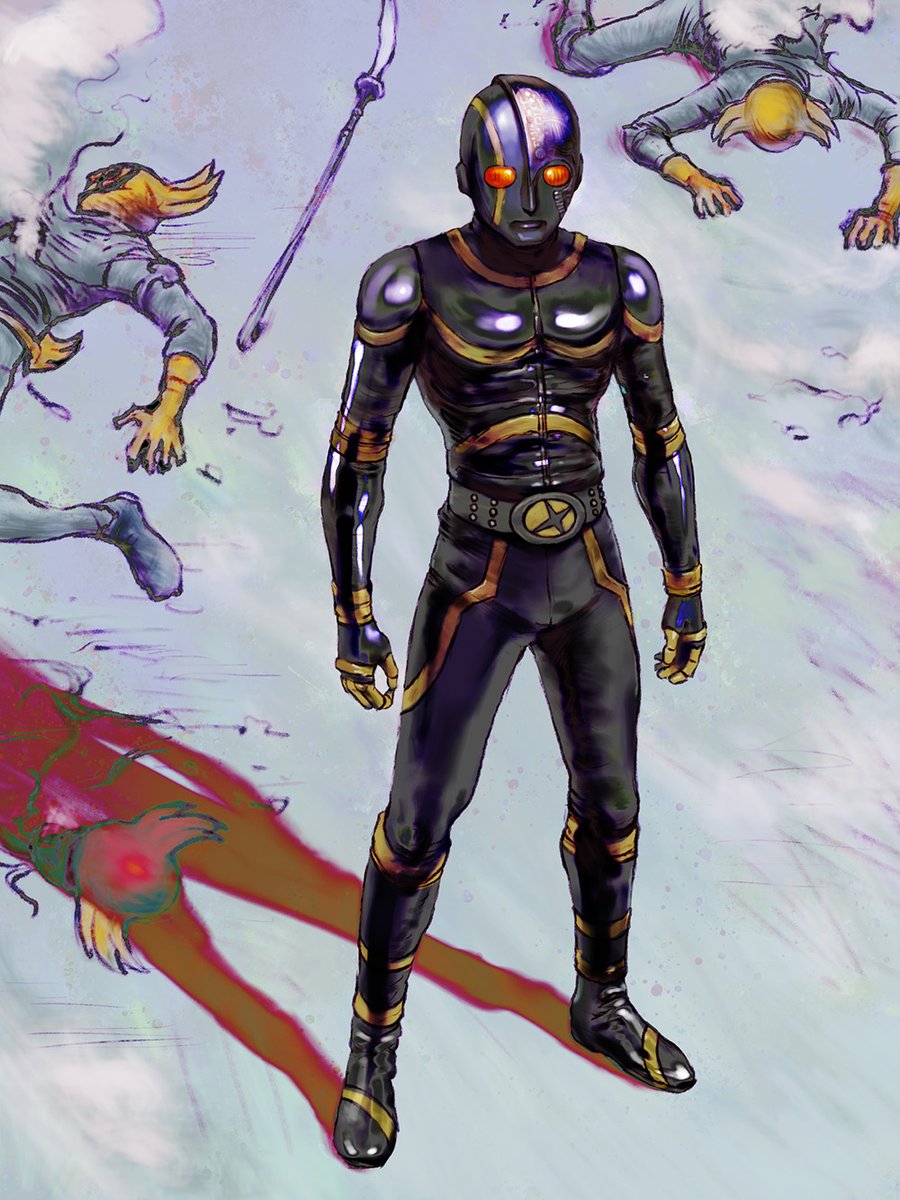 TomokazuHara09's tweet photo. クッピピラム太郎さんのキカイダーBLACKがカッコよかったので描いてみた https://t.co/AkAtutLFyj