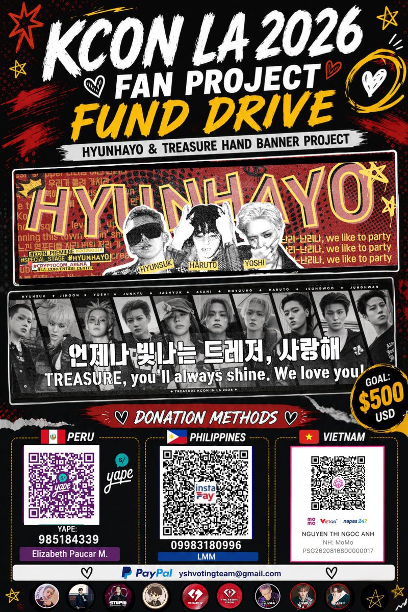 freakyharuto_vn's tweet photo. [💎] DONATION DRIVE FOR KCON LA 2026

Calling all Teumes and Harus! TREASURE and HYUNHAYO are soon coming to KCON for the first time and we need help to produce hand banners to show them our love and support in LA!! 🎉

🔗 Form: https://t.co/fXnFcTw09z

📩 Banner details: One side is for HYUNHAYO's special stage, and the other side shows our love for TREASURE!

We need your help to produce as many banners as possible for the crowd. Every donation counts!

Let's fill the crowd with our love! 🩵

#TREASUREshinesinLA
@treasuremembers
