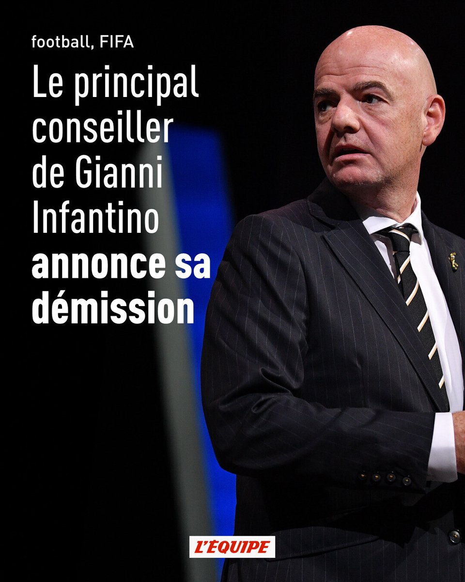 lequipe's tweet photo. Opposé au projet de vente de parts de la Coupe du monde à des investisseurs privés, Carlos Cordeiro, le principal conseiller de Gianni Infantino, a annoncé sa démission dans un communiqué. https://t.co/HW5tUCGXqe https://t.co/f8NjmB7EdJ
