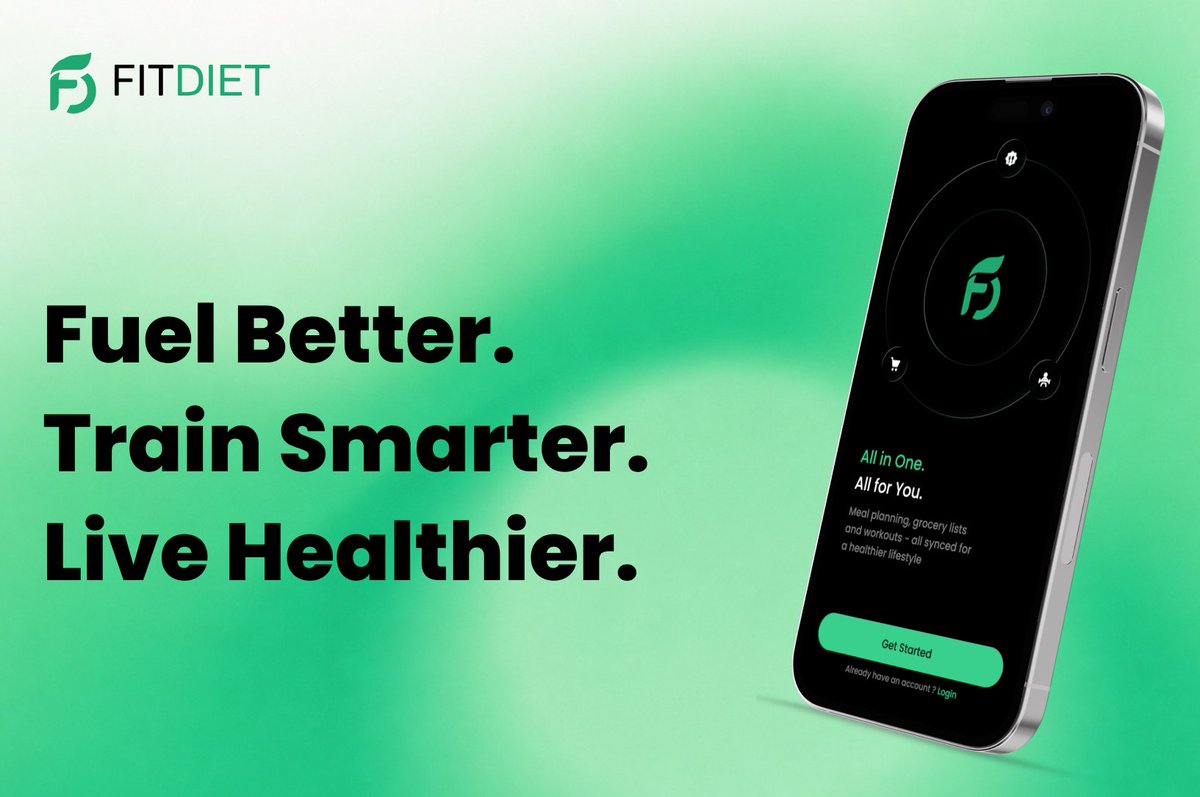 ensuesoft's tweet photo. 🥗 FitDiet – Fitness &amp; Nutrition Mobile App

Designed a clean and modern mobile app focused on making healthy habits simple.

✨ Meal Tracking
🏋️ Workout Planning
📊 Progress Monitoring
🎯 Goal Tracking

#UIDesign #UXDesign #MobileApp #Fitness #Health #AppDesign #Ensuesoft https://t.co/3o34MYu4W1