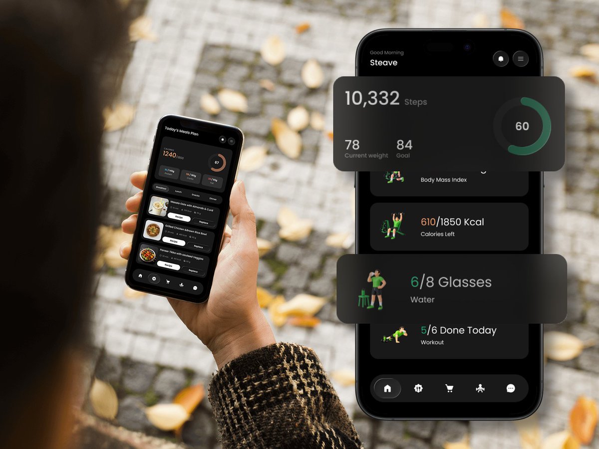 ensuesoft's tweet photo. 🥗 FitDiet – Fitness &amp; Nutrition Mobile App

Designed a clean and modern mobile app focused on making healthy habits simple.

✨ Meal Tracking
🏋️ Workout Planning
📊 Progress Monitoring
🎯 Goal Tracking

#UIDesign #UXDesign #MobileApp #Fitness #Health #AppDesign #Ensuesoft https://t.co/3o34MYu4W1