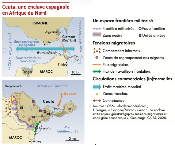 BenjaminHodaye's tweet photo. Ceuta/Sebta, une enclave espagnole en Afrique du Nord : une carte de circonstance https://t.co/SkXemBjp0M