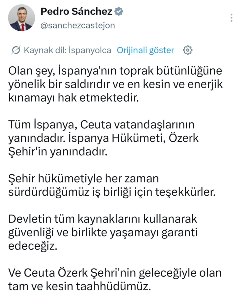 kiyashaber635's tweet photo. 🇪🇸 İspanya devlet başkanı Pedro Sánchez, Ceuta şehrine kaçak giren Faslılar hakkında sert konuştu: "Bu toprak bütünlüğüne saldırıdır." https://t.co/MwH8SjTYU1