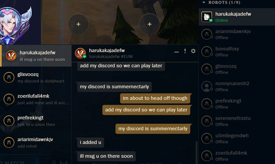 undrmsk's tweet photo. New recent hobby of mine: collect league chat bots and try to make them destroy themselves))
@drewlevin do you approve?) https://t.co/JBOTnmdngd
