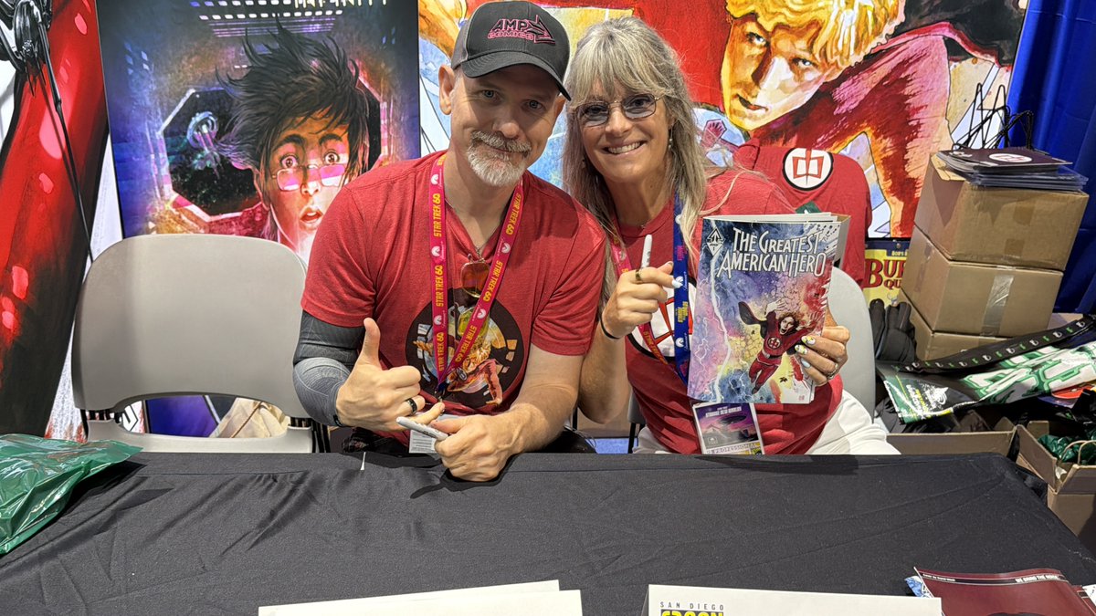tawniamck's tweet photo. Believe it or not…I co-wrote a comic book! 📷📷
A huge thank-you to Don Handfield for reaching out and inviting me to help reboot The Greatest American Hero
#TheGreatestAmericanHero #BelieveItOrNot #ComicBook #GraphicNovel #AMPComics #Kickstarter #StephenJCannell #DavidMack https://t.co/bPaua8BeV5