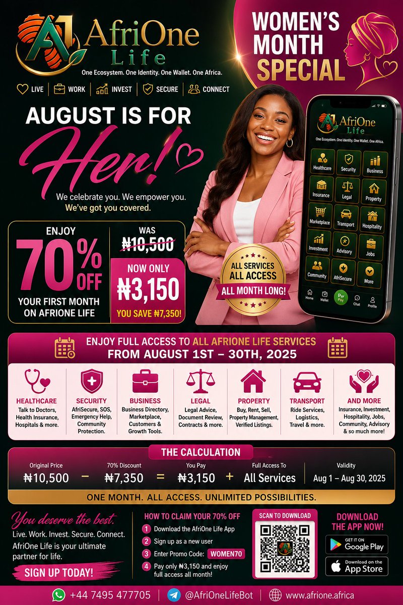 afropolitanapst's tweet photo. Now it's your turn to help shape Africa and the world.
Offer valid until 31st August 2026.
Register today:
📲 Telegram: @afrionelifebot
📞 WhatsApp: +44 7495 477705
🌍 Website: https://t.co/68nspRFcVG https://t.co/LuBv9fSrse