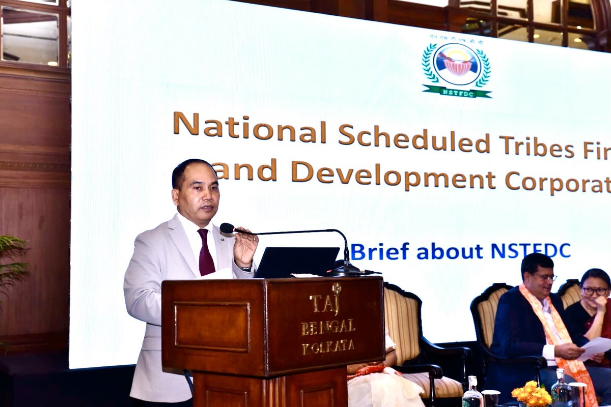 TribalAffairsIn's tweet photo. Strengthening implementation through collaboration and knowledge sharing.

The Ministry of Tribal Affairs is conducting an Orientation Programme on its flagship schemes and missions for officials of the Government of West Bengal in Kolkata. The programme is bringing together officials from the State Government, MoTA and partner organisations to deliberate on key initiatives including #PMJANMAN, Dharti Aaba Janjatiya Gram Utkarsh Abhiyan (DA-JGUA), #EMRS, Tribal Research Institutes, scholarship schemes, #TRIFED, #NSTFDC, Forest Rights Act implementation, and livelihood interventions. (1/2)

#DAJGUA #TribalDevelopment 
@narendramodi @PMOIndia @rashtrapatibhvn @jualoram @Dduikey