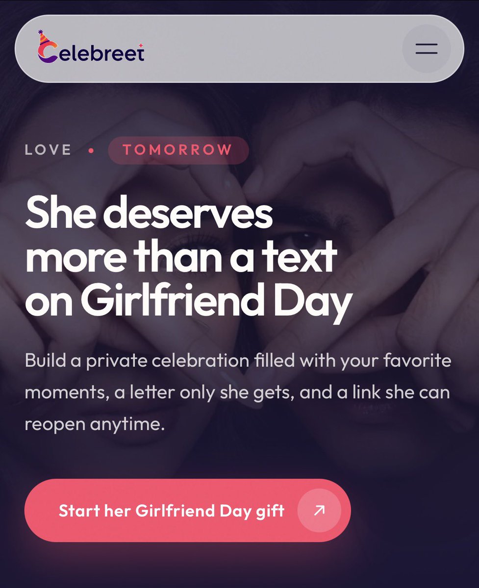 _celebreet's tweet photo. Tomorrow is Girlfriend’s Day.

Please don’t send the same “Happy Girlfriend’s Day ❤️” text everyone else is sending.

Create a beautiful experience for her that she will never forget.

https://t.co/DVdJZkN1tK https://t.co/CKovDrYsZH
